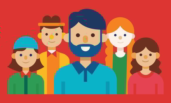 Collection of people character illustration. Group of young people avatars vector illustration design
