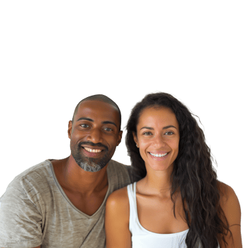 AI generated Happy couple smiling with transparent background png