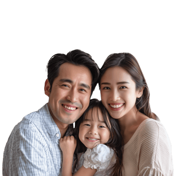 AI generated Happy family portrait with transparent background png
