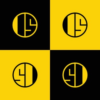 Simple IS and SI Letters Circle Logo Set, suitable for business with IS and SI initials vector