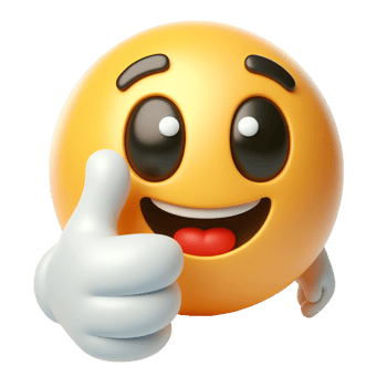 Thumb character isolated in transparent background png