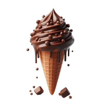 Chocolate ice cream cone Isolated on Transparent Background png