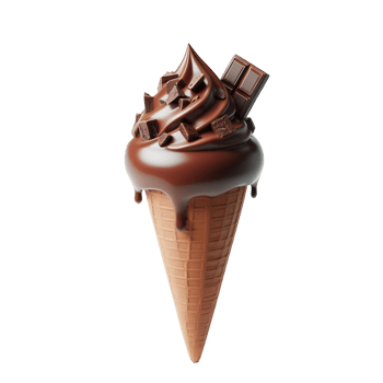 Chocolate ice cream cone Isolated on Transparent Background png