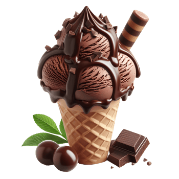 Chocolate ice cream cone Isolated on Transparent Background png