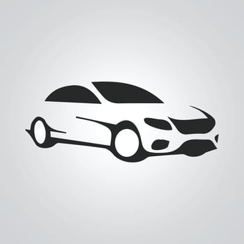 Car icons, vintage cars, unique icons, and a car logo with a silver background, Vector illustration