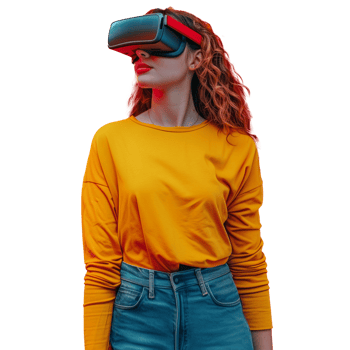 AI generated Young woman in casual attire on a transparent background png
