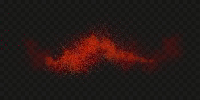 Grainy scatterings of  spicy burst . Splashes of  red pepper powder.Overlay effect chilli or paprika spice splatters. Vector realistic illustration of hot dried spice.