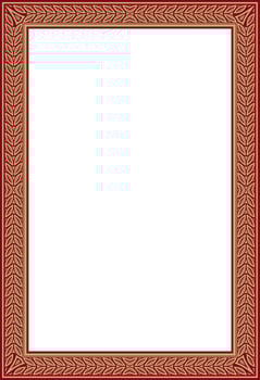 gold and red square Yakut ornament. Infinite rectangle, border, frame of the northern peoples of the Far East vector
