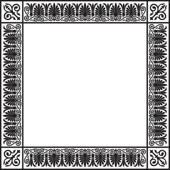 monochrome black square classic greek ornament. European ornament. Border, frame Ancient Greece, Roman Empire vector