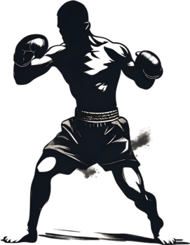 AI generated Japanese-style paintings of Muay Thai athletes. png