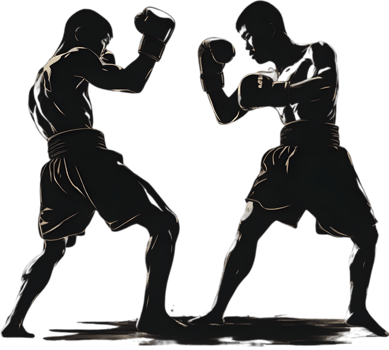 AI generated Japanese-style paintings of Muay Thai athletes. png