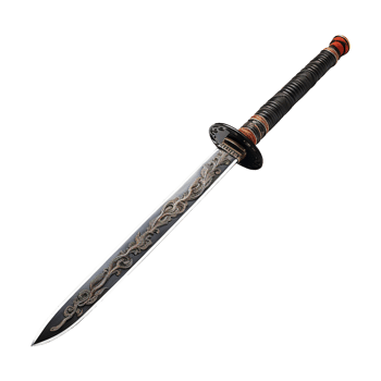 Traditional japanese katana sword isolated on a transparent background png