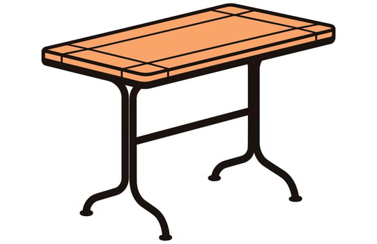 Patio area cafe and garden furniture table vector, Patio desk illustration vector