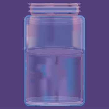 3D Realistic Glass Bottle Vase Vector Illustration