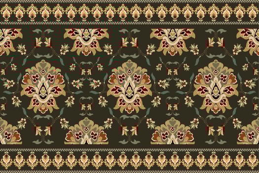 Ikat tribal Indian seamless pattern. Ethnic Aztec fabric carpet mandala ornament native boho chevron textile.Geometric African American oriental traditional vector illustrations. Embroidery style.