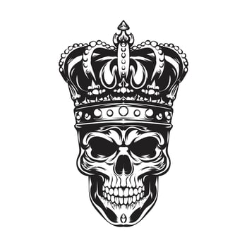 skull with crown vector design illustration