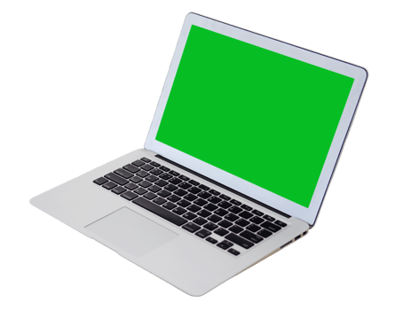 Mock up modern Laptop with green screen png