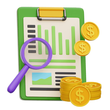 Financial Analysis 3d Icon Illustration png