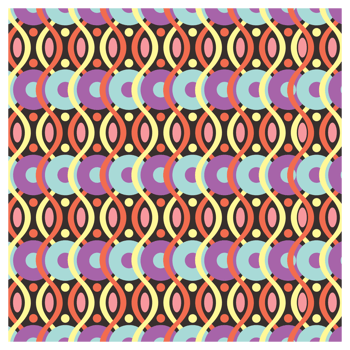 Colourful Mid Century Modern 1970s Style Pattern png