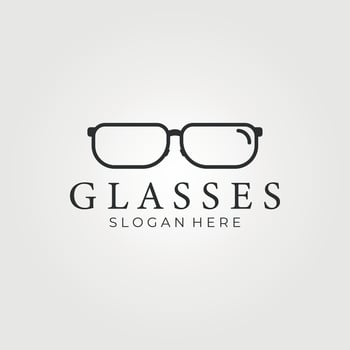 glasses line art logo vintage illustration design vector