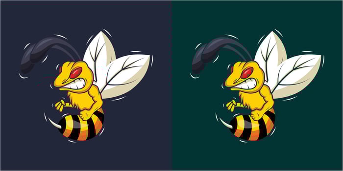 Angry Bee Vector Design Illustration Template