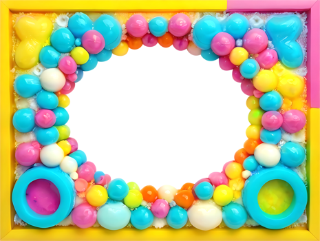 colorful frame with balloons and beads png