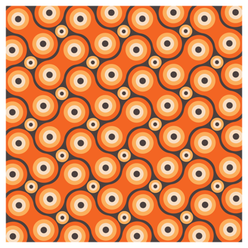 Retro 1970s Abstract Funky Orange Shapes Pattern png