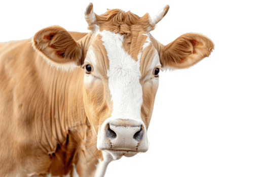 AI generated Cow with brown spots isolated png