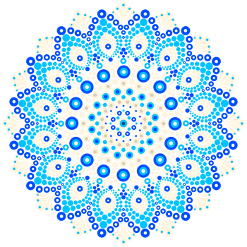 mandala hand painted dots abstract blue circle. png