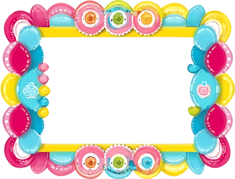 frame with balloons and flowers png