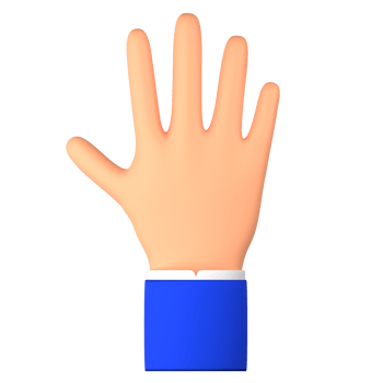 high-five hand gesture 3d illustration png