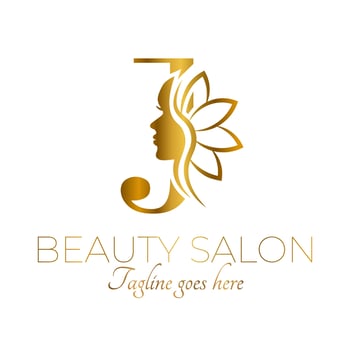 Gold J Letter Initial Beauty Brand Logo Design vector