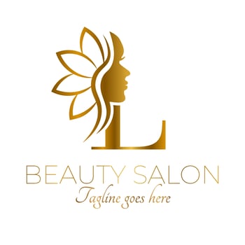 Gold L Letter Initial Beauty Brand Logo Design vector