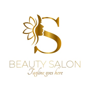 Gold S Letter Initial Beauty Brand Logo Design vector