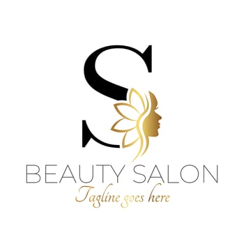 S Letter Initial Beauty Brand Logo Design in Black and Gold vector