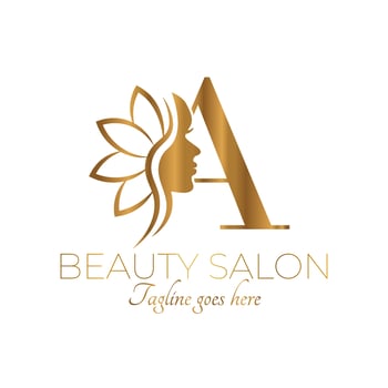 Gold A Letter Initial Beauty Brand Logo Design vector