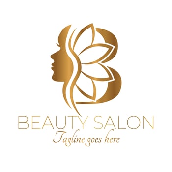 Gold B Letter Initial Beauty Brand Logo Design vector