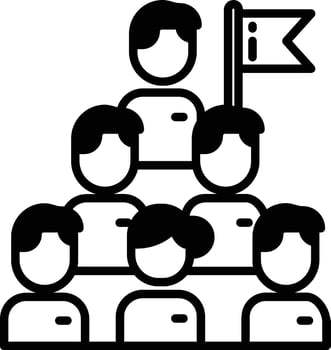 Achievement glyph and line vector illustration