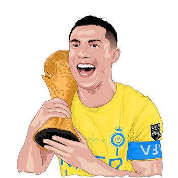 Cristiano Ronaldo celebrates with the trophy png