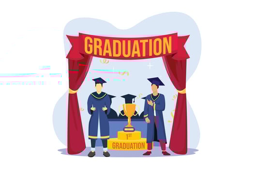 Graduation Day Flat Illustration Design vector
