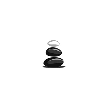 AI generated zen stone vector emblem illustration stacked stone balancing logo design