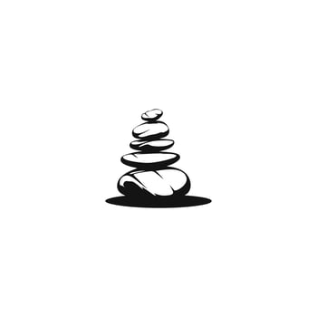 AI generated zen stone vector emblem illustration stacked stone balancing logo design