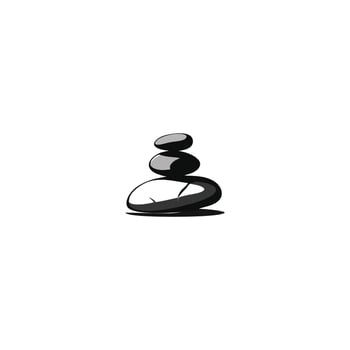 AI generated zen stone vector emblem illustration stacked stone balancing logo design