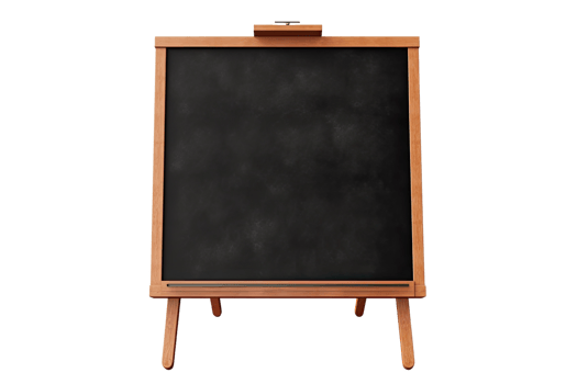 AI generated black board isolated on isolated transparent background png