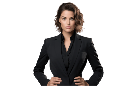 AI generated good looking business woman isolated on transparent background png