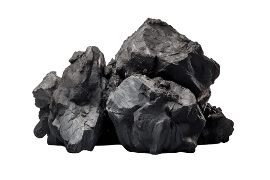 AI generated raw coal on an isolated transparent background png