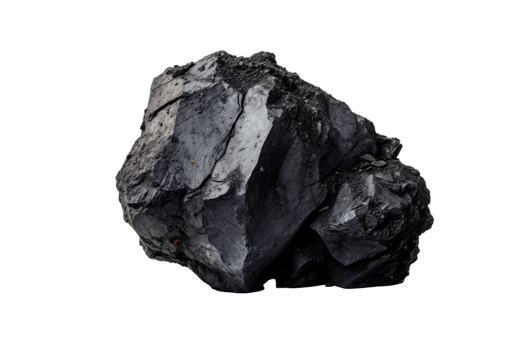 AI generated raw coal on an isolated transparent background png