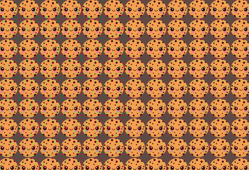 Cookie pattern, repeat, for backgrounds and textures vector