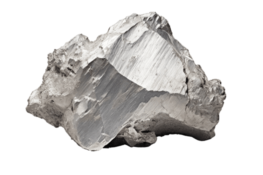 AI generated raw silver on an isolated transparent background png