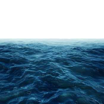 Blue ocean isolated transparent background png